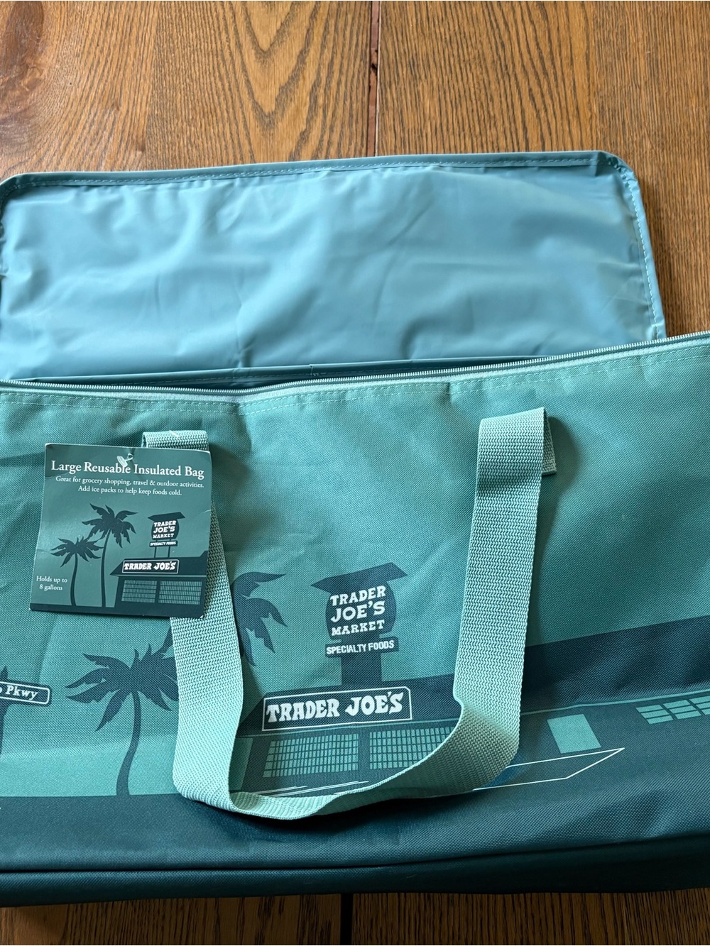 Large Reusable Insulated Tote Bag - Teal
